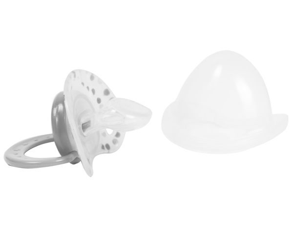 Пустышка силиконовая Курносики, ортодонтическая, с колпачком, 6-12+ мес., синий (7116 син) - Pampik - 2