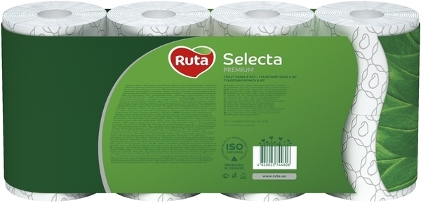 Тришаровий туалетний папір Ruta Selecta Premium, 8 рулонів - Pampik - 3