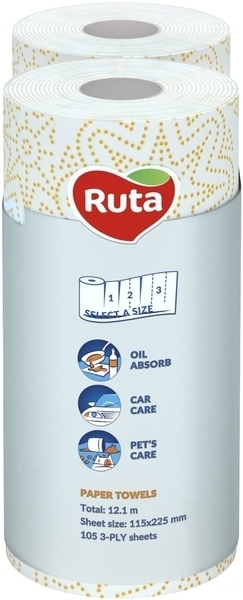 Паперові рушники Ruta Extra Absorb, 2 рулони - Pampik - 2