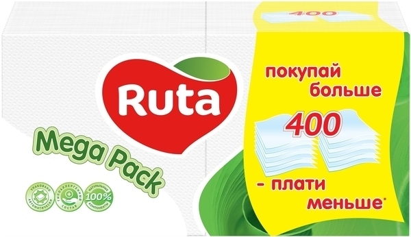 

Салфетки Ruta Mega Pack, 400 шт, Белый