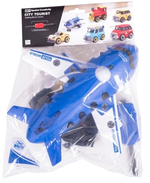 Конструктор DIY Spatial Creativity Самолет, синий (CJ-1379250) - Pampik - 5