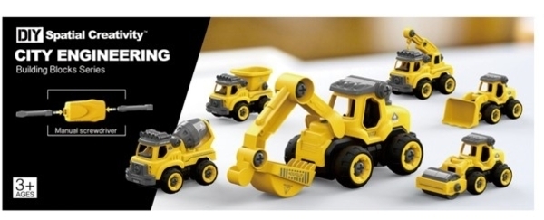 Конструктор DIY Spatial Creativity Бульдозер, жовтий (CJ-1365042) - Pampik - 3
