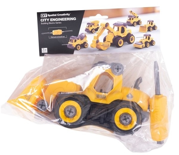 Конструктор DIY Spatial Creativity Бульдозер, жовтий (CJ-1365042) - Pampik - 6