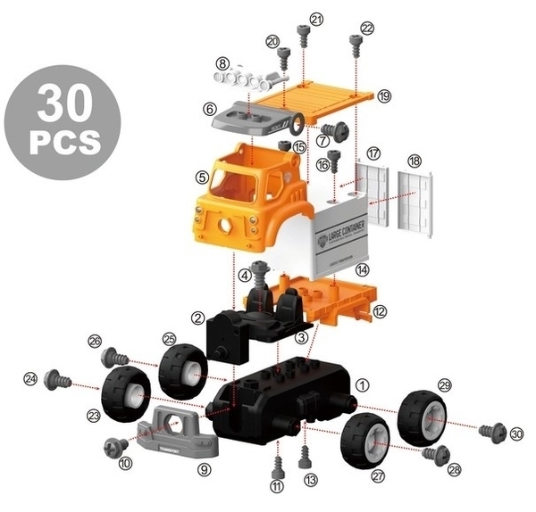 Конструктор DIY Spatial Creativity Вантажівка, помаранчевий (CJ-1379226) - Pampik - 3