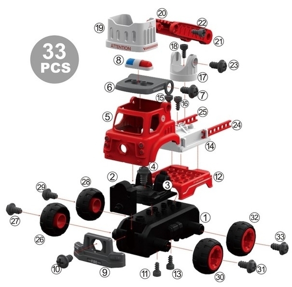 Конструктор DIY Spatial Creativity Пожежний кран, червоний (CJ-1365107) - Pampik - 2