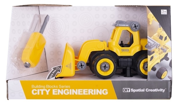 Конструктор DIY Spatial Creativity Бульдозер, жовтий (CJ-1365041) - Pampik - 2