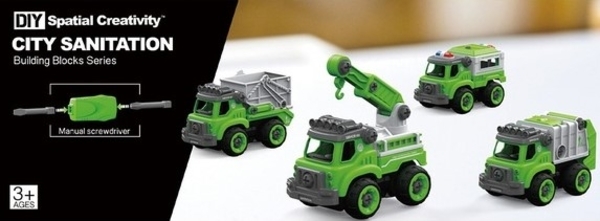 Конструктор DIY Spatial Creativity Поліцейська машина, зелений (CJ-1365126) - Pampik - 5