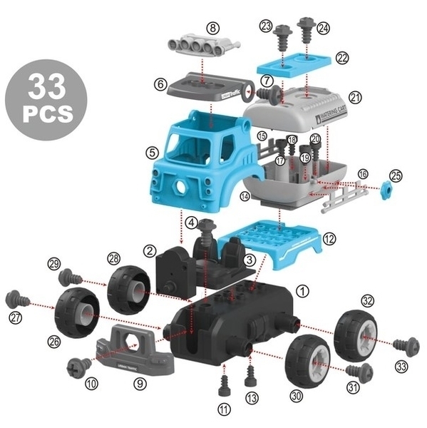 Конструктор DIY Spatial Creativity Цистерна, блакитний (CJ-1379196) - Pampik - 3