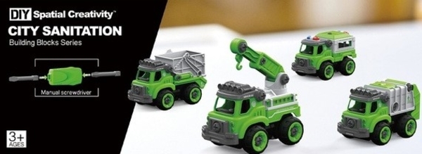 Конструктор DIY Spatial Creativity Строительный кран, зеленый (CJ-1365132) - Pampik - 4