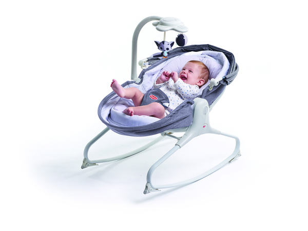 Кресло-кроватка-качалка Tiny Love Мамина любовь, с капюшоном, серый (1805500030) - Pampik - 6