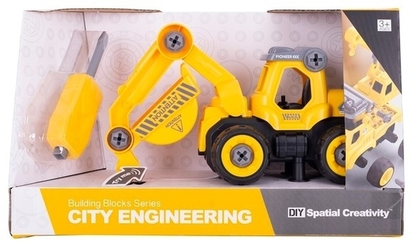 Конструктор DIY Spatial Creativity Экскаватор, желтый (CJ-1365029) - Pampik - 4