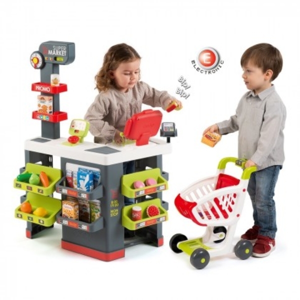 Інтерактивний Сіті Маркет Smoby, великий, з візком і аксесуарами, 42 предмета (350213) - Pampik - 6