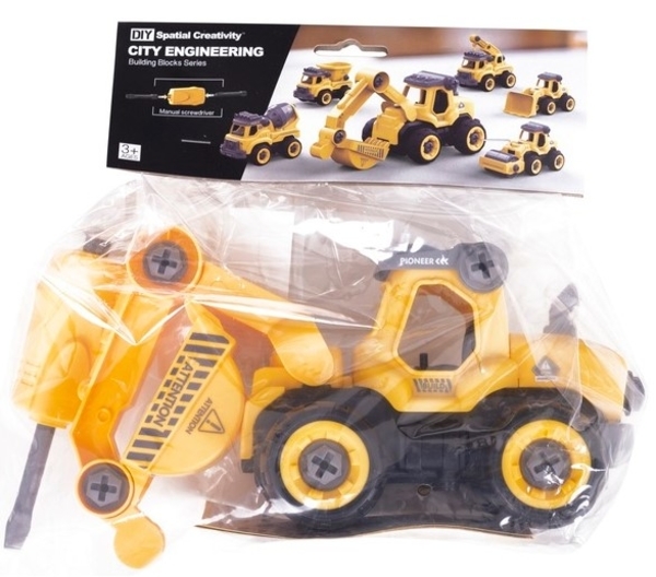 Конструктор DIY Spatial Creativity Экскаватор, желтый (CJ-1365030) - Pampik - 6