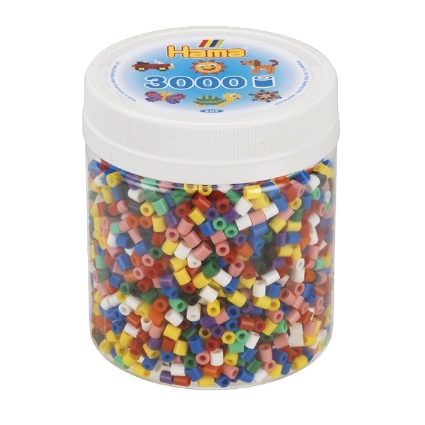 Термомозаика Hama Midi Набор цветных бусин, 10 цветов, 3000 элементов (209-00) - Pampik
