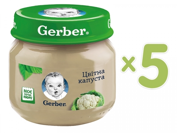 

Набор пюре Gerber Цветная капуста, 400 г (5 баночек по 80 г