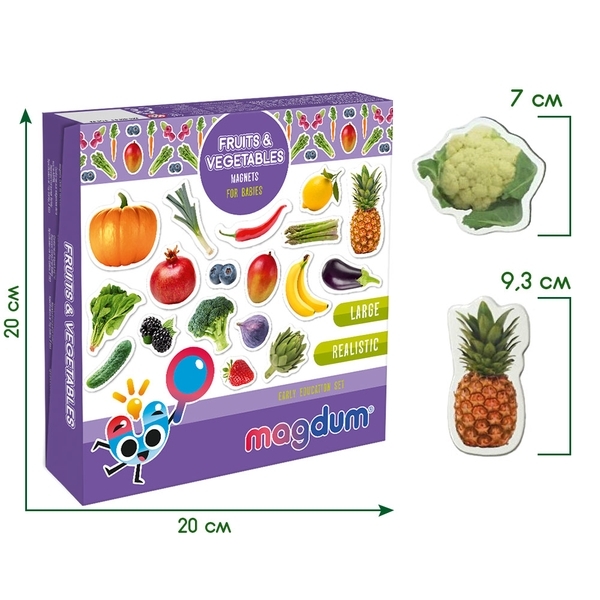 Магнітний набір Magdum Magnetic set Fruits and vegetables (ML4031-15 EN) - Pampik - 2
