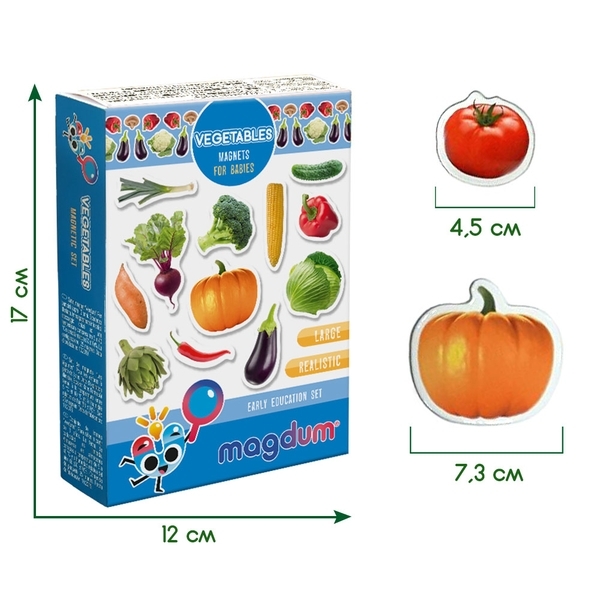 Магнітний набір Magdum Magnetic set Vegetables (ML4031-12 EN) - Pampik - 5