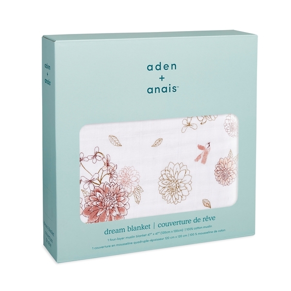 

Одеяло Aden + Anais Dahlias, муслин, 120х120 см, белый с розовым (AA-6149