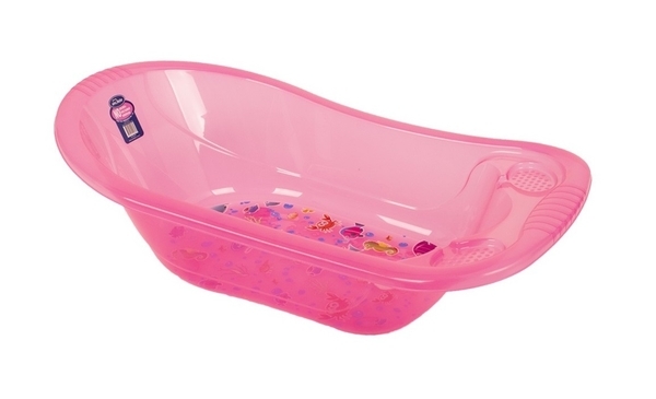 Ванночка Sevi bebe зі зливом, рожевий, 90 см (80) - Pampik