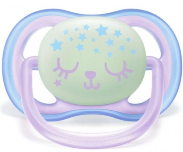 Пустушка для дівчинки Philips Avent Air Нічна, 0-6 місяців, 2 шт. (SCF376/12) - Pampik - 2