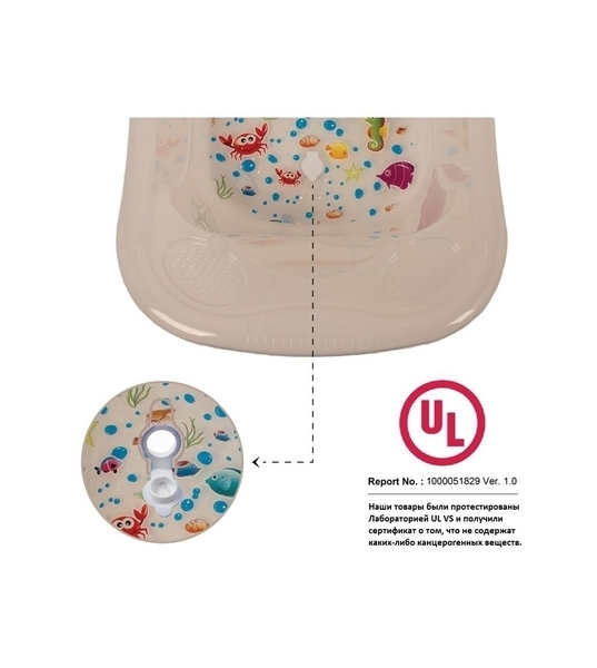 Ванночка Sevi bebe зі зливом, білий, 90 см (80) - Pampik - 4