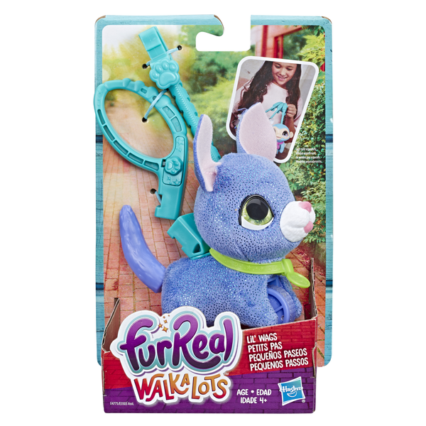 Мягкая игрушка Furreal Friends Hasbro Маленький питомец на поводке Щенок, синий (E3503) - Pampik - 2