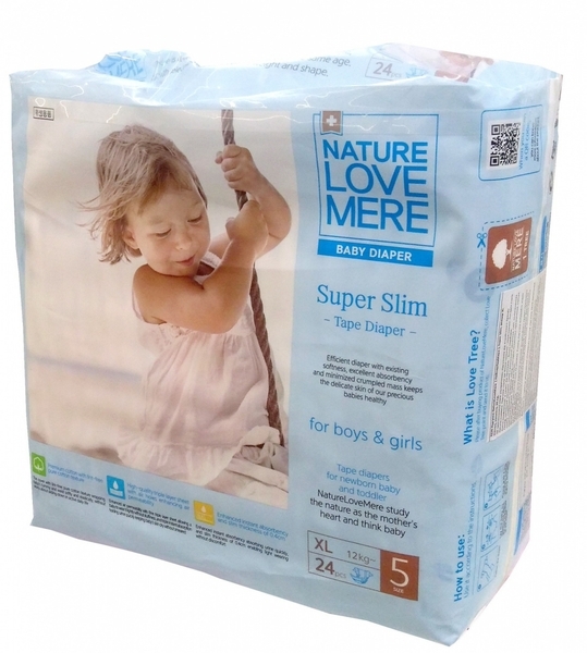 

Подгузники NatureLoveMere Super Slim, XL (12 кг +), 24 шт