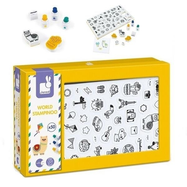 Набір штампів Janod Світ, 50 шт. (J07800) - Pampik - 3