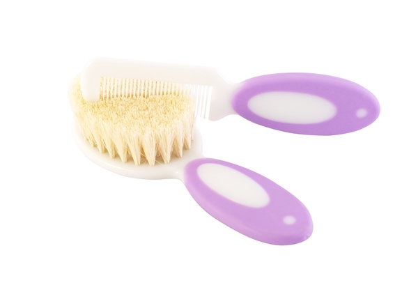 Натуральна щітка і гребінець для волосся Baby Team, бузковий (7106) - Pampik - 3