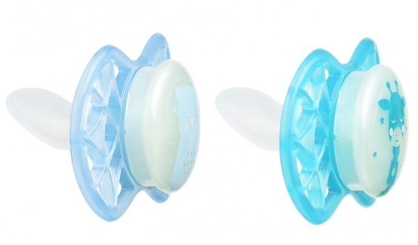 Силиконовая ортодонтическая пустышка Nuvita Air55 Explorer Мишка и Жираф, 0+ мес., 2 шт. (NV7066GM) - Pampik - 2