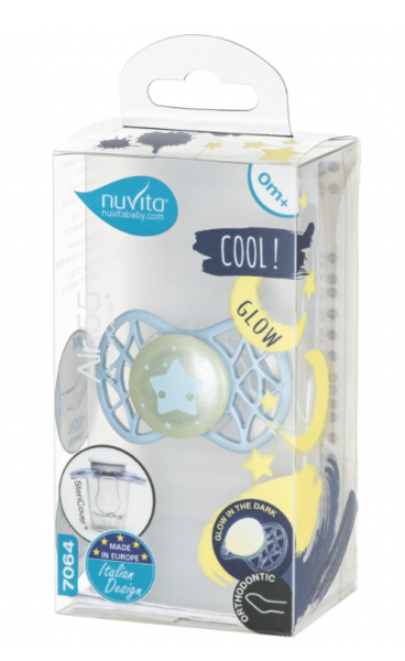 Силіконова ортодонтична пустушка Nuvita Air55 Cool Star, 0+ міс. (NV7064GA) - Pampik - 3