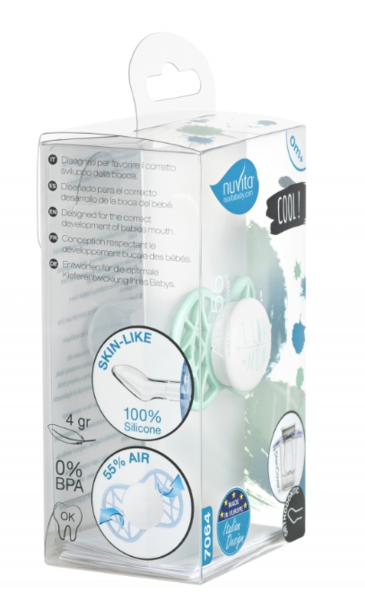 Силіконова ортодонтична пустушка Nuvita Air55 Cool I Love Mum, 0+ міс. (NV7064SG) - Pampik - 4