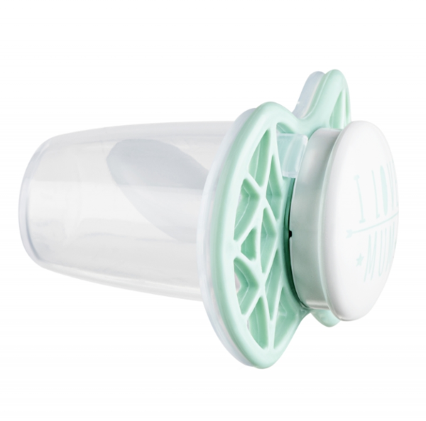 Силіконова ортодонтична пустушка Nuvita Air55 Cool I Love Mum, 0+ міс. (NV7064SG) - Pampik - 2