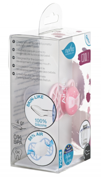 Силиконовая ортодонтическая пустышка Nuvita Air55 Cool Be Happy, 0+ мес. (NV7064RQ) - Pampik - 4
