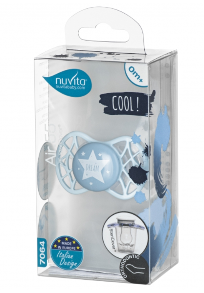 Силиконовая ортодонтическая пустышка Nuvita Air55 Cool Star, 0+ мес. (NV7064BS) - Pampik - 3