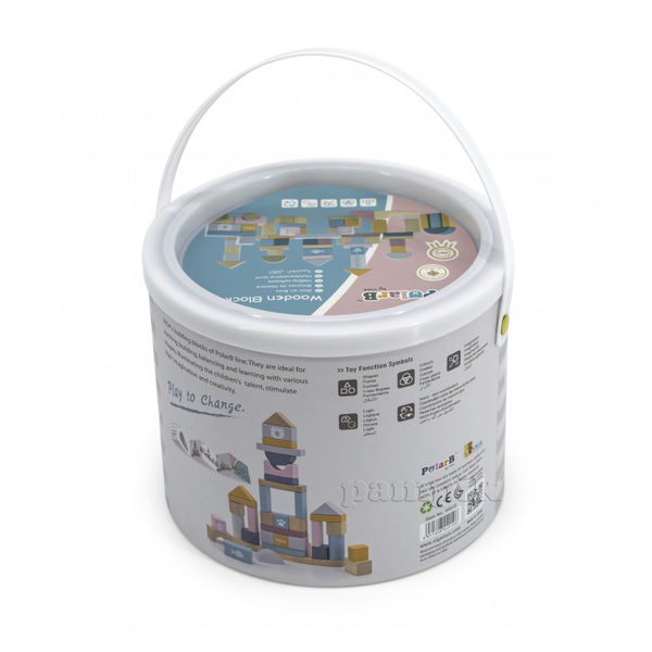 Ігровий набір будівельних блоків Viga Toys PolarB, 60 елементів (44010) - Pampik - 4