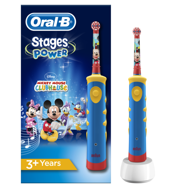 Детская электрическая зубная щетка Oral-B Stages с Микки Маусом, мягкая