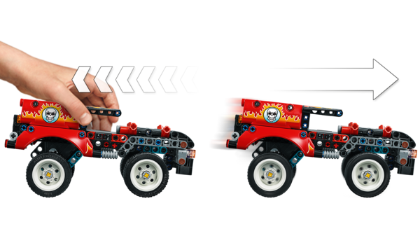 Конструктор LEGO Technic Шоу трюків на вантажівках і мотоциклах, 610 деталей (42106) - Pampik - 9