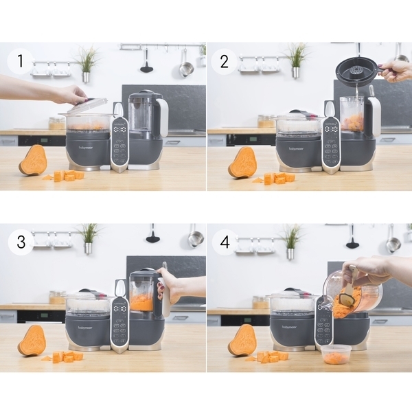 Блендер-пароварка Babymoov Nutribaby+ Grey з набором Foodii (A108463) - Pampik - 5