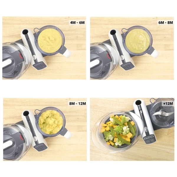 Блендер-пароварка Babymoov Nutribaby+ Grey з набором Foodii (A108463) - Pampik - 6