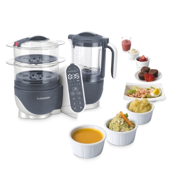 Блендер-пароварка Babymoov Nutribaby+ Grey з набором Foodii (A108463) - Pampik - 2
