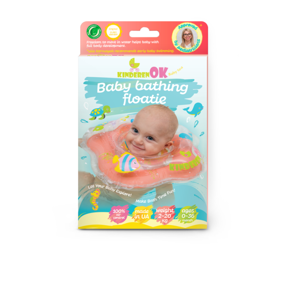 Коло для купання KinderenOK Baby Sea, з брязкальцем, рожевий (210319) - Pampik - 2