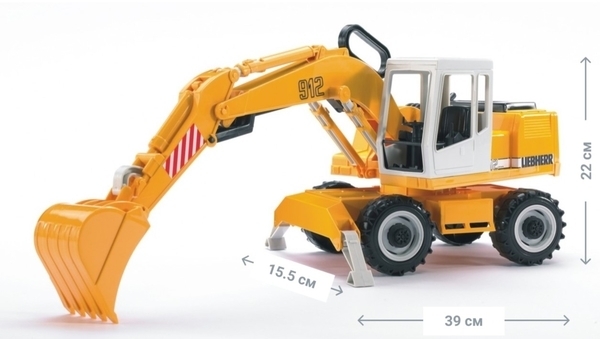 Екскаватор колісний Bruder Liebherr, 39 см (02426) - Pampik - 3