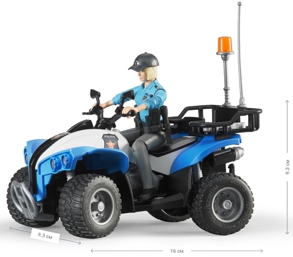 Полицейский квадроцикл Bruder, с фигуркой женщины-полисмена (63010) - Pampik - 4