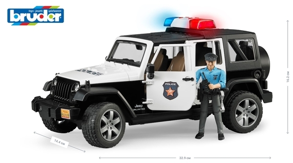 Поліцейський джип Bruder Wrangler Unlimited Rubicon з фігуркою поліцейського, 33 см (02526) - Pampik - 3