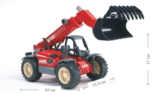 Дорожній навантажувач із телескопічною стрілою Bruder MLT 633, 43 см (02125) - Pampik - 4