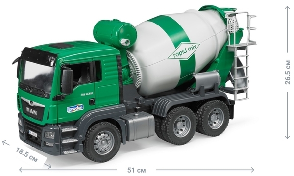 Бетоновіз Bruder MAN TGS, зелений (03710) - Pampik - 2
