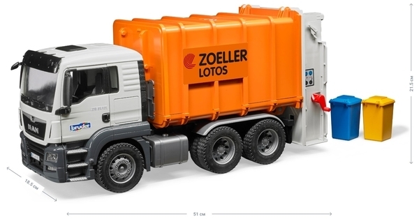 Мусоровоз Bruder MAN TGS, оранжевый (03762) - Pampik - 2
