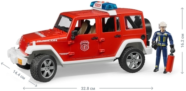 Пожежний джип Bruder Wrangler Unlimited Rubicon, з фігуркою пожежного (02528) - Pampik - 2