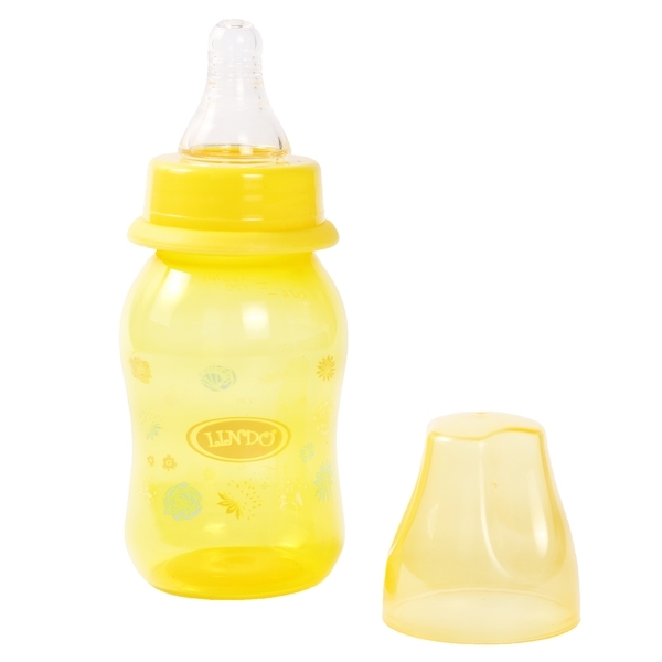 Пляшечка для годування Lindo, вигнута, 125 мл, жовтий (Li 132 жовт) - Pampik - 2